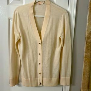 Tory Burch Cream Colored Cardigan Large